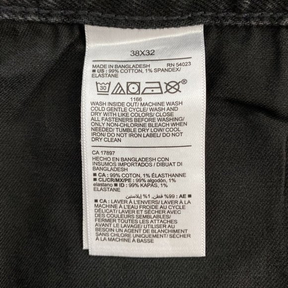 Old Navy Jeans Men's 38x32 Black Athletic Taper Stretch Distressed Denim NEW - Picture 10 of 10